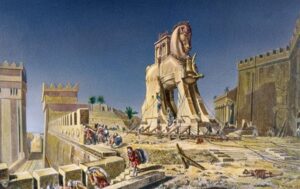 ‘Priam, King of Troy, Addresses Cassandra’s Concerns about the Horse’ by Michael Vanyukov