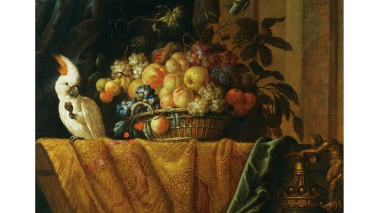still life with parakeet and fresh fruit by Jan Pauwel Gillemans the Younger3