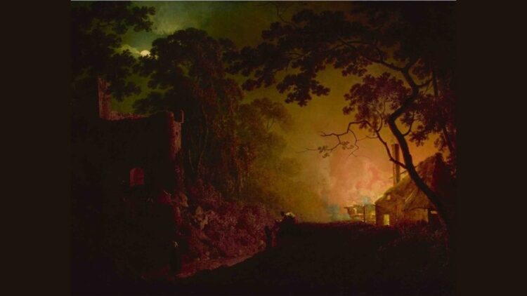 'Fervid Fall Fantasy': A Halloween Poem by Roy E. Peterson 1 "A Cottage on Fire at Night" by Joseph Wright of Derby
