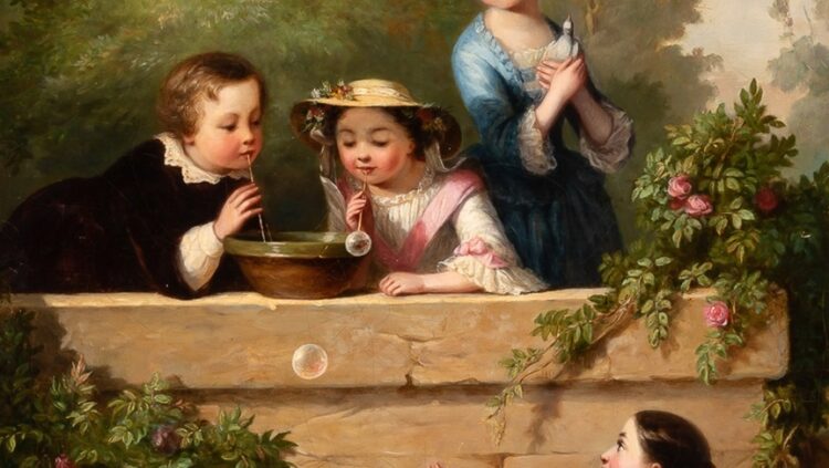"Children Blowing Bubbles" by Clara Nargeot