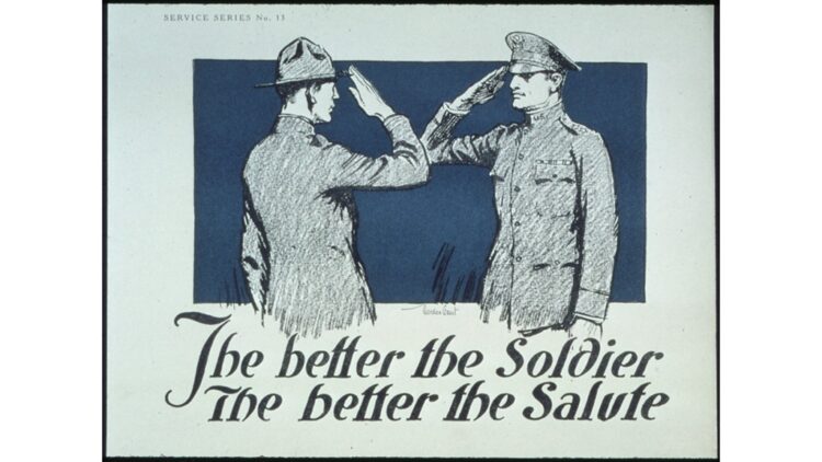 soldiers saluting illustration (National Archives at College Park)