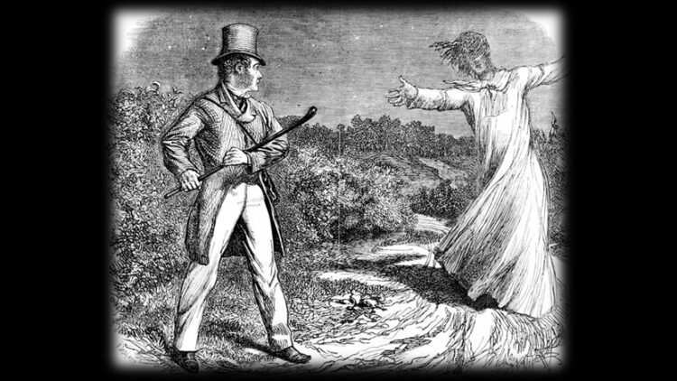 illustration of strange screaming figure by Frederick Walker