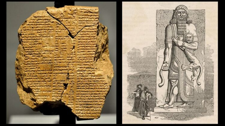 Gilgamesh Lines Discovered in 2011, Translated by Michael Curtis 1 Epic of Gilgamesh Tablet V, Sulaymaniyah Museum, Kurdistan Region, Iraq (Left); depiction of Gilgamesh (public domain)