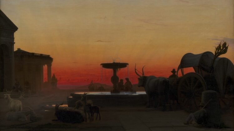 'Canzone at Evening' by Francesco Petrarch, Translated by Margaret Coats 1 "A Square in Ariccia, Italy. After Sunset." by H.J. Hammer