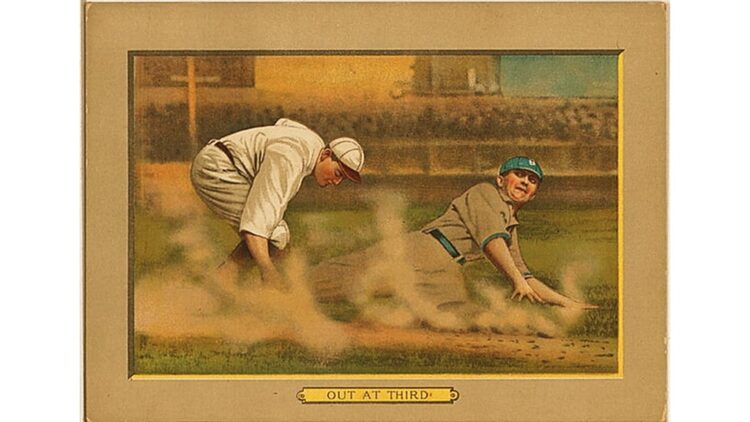 1911 out at third baseball card (Library of Congress)