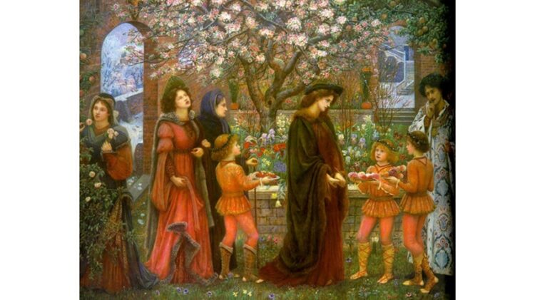 "The Enchanted Garden of Messer Ansaldo" by Marie Spartali Stillman