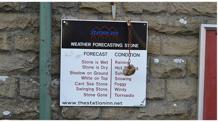 photo of Weather Forecast Stone, Station Inn by N. Chadwick