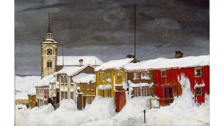 "Street in Røros in Winter" by Harald Sohlberg
