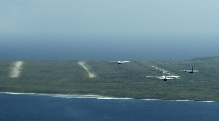 'Tinian': A Poem by M.D. Skeen 1 a photo of US Air Force and US allies flying over Tinian (public domain)