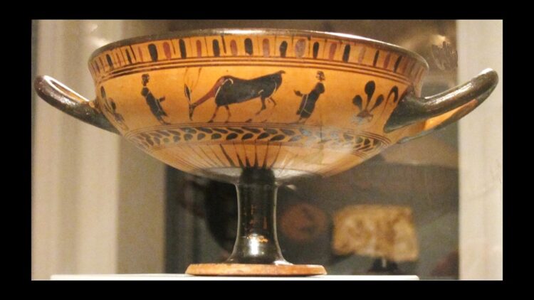 ancient Greek kylix (wine cup) (public domain)