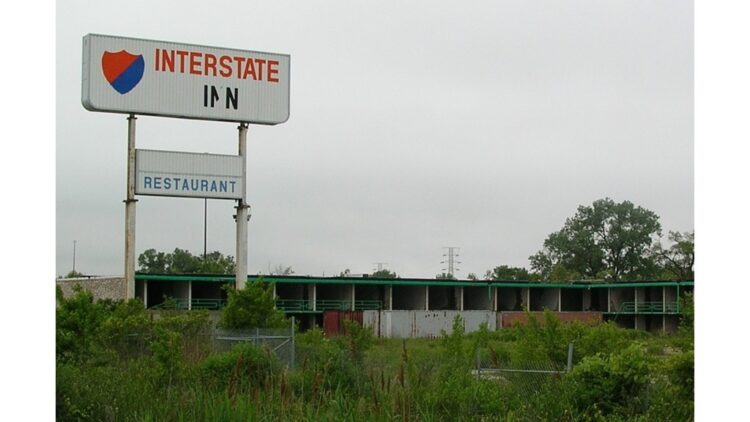 photo an abandoned motel in eastern Gary, Indiana (public domain)