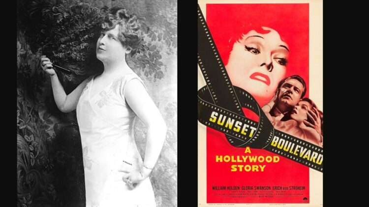 'Florence Foster Jenkins' and Other Poetry by Brian Yapko 1 a photo of Florence Foster Jenkins and a poster with the fictional Norma Desmond character (public domain)