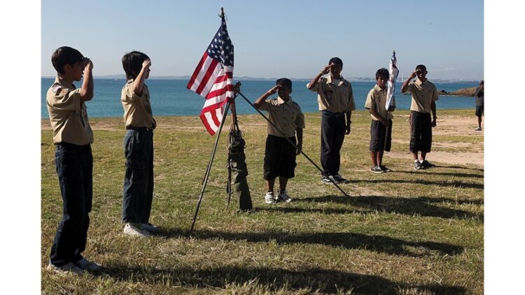 '250 More': A Poem by Miguel Moreno 1 photo of Boy Scouts saluting the American flag (Lance Cpl. Erik Brooks)
