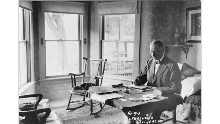 President Calvin Coolidge seated in Rutland, Vermont (Library of Congress)