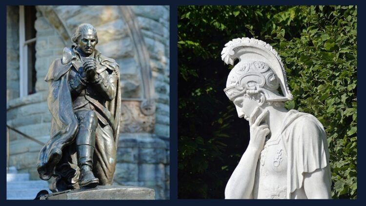 statues of George Washington and Fabius Maximus (public domain)