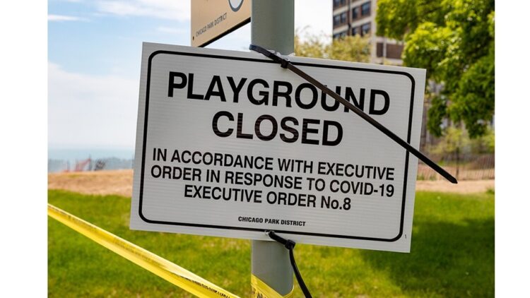 'The Story of a Plague' and Other Poetry by Michael Robinson 1 COVID-related closure sign, Chicago, Illinois, May 2020 (public domain)