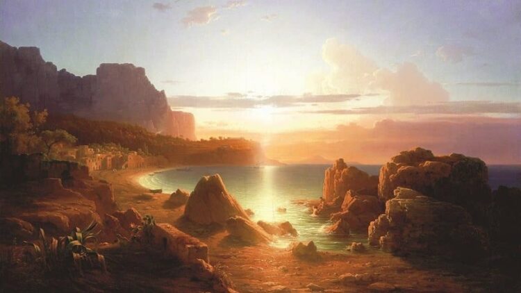 'Isle of Romance': A Poem by Margaret Brinton 1 a painting depicting the island of Capri by Ligeti Antal