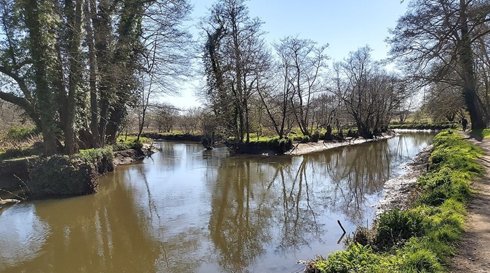 'The River Not Taken' and Other Poetry by Brian Yapko 1 photo of a split in the River Wey, by John P Reeves