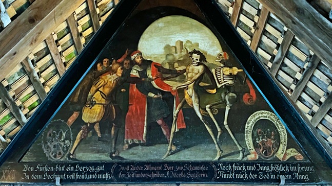 'Totentanz': A Poem by James A. Tweedie 1 photo of death-cycle painting on Spreuerbruch Bridge in Switzerland (photo by the Poet)
