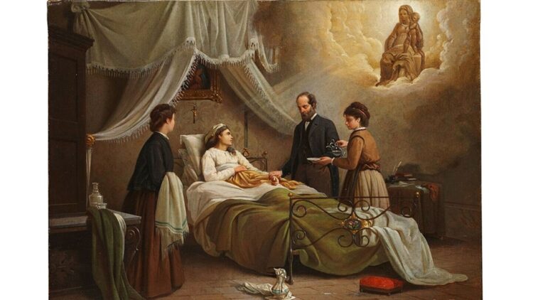 'No Body Here on Earth': A Poem by Gerard Maritato 1 a woman in bed sick (Wellcome)